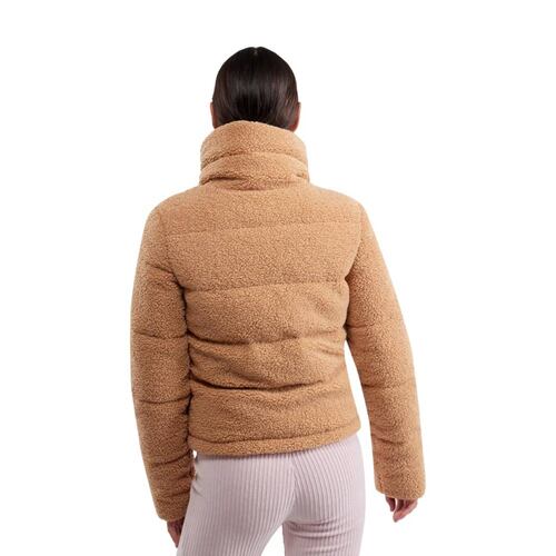 Chamarra Holly Land de peluche para mujer, color café, mod. 1090704