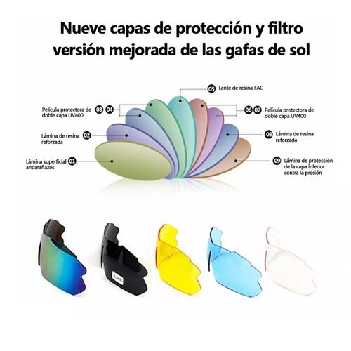Gafas Tácticas Militares Motocicleta Polarizadas 5 Lentes