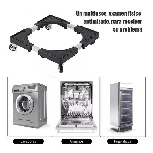 Base Soporte Movil Ajustable Refrigerador Lavadora Mueble