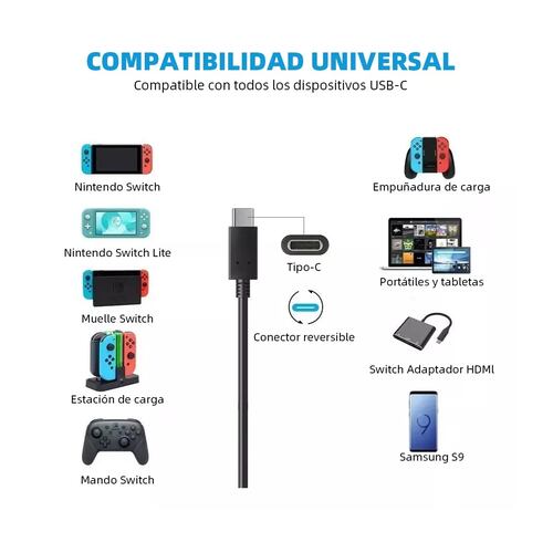 Ac Adaptador De Nintendo Switch/lite Cargador Rápido 1.5m