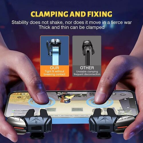 Kit Gatillos Celular Sarafox F6 Con 4 Botones + Dedales Gamer