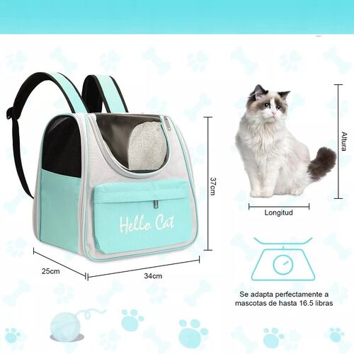 Mochila Transportadora Para Gato Perro Portátil Y Respirable Verde