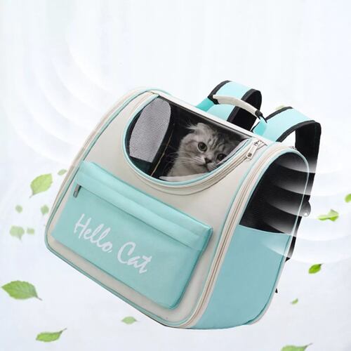 Mochila Transportadora Para Gato Perro Portátil Y Respirable Verde