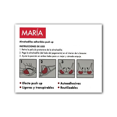 Almohadillas adheribles efecto push up.Ligeras y transpirables. Marca: Maria Intima..