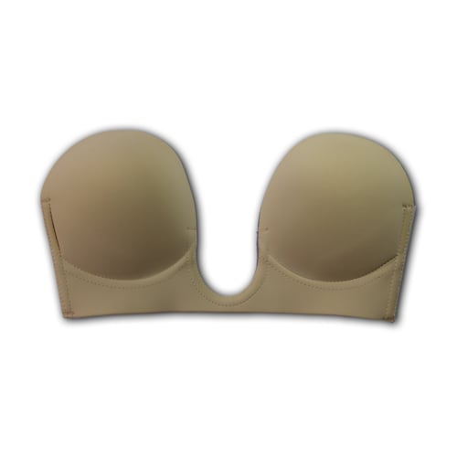 Brasier de escote profundo con push up adherible con varilla. Marca: Maria Intima..
