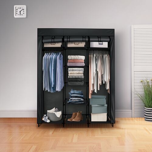 AGBOX Armario Para Ropa Portatil Negro 1.70mts AG-CW29N.