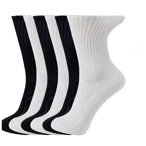 8 pares Calcetines Especializados Pie Diabetico 100% Algodon Blanco, Gris y Negro.