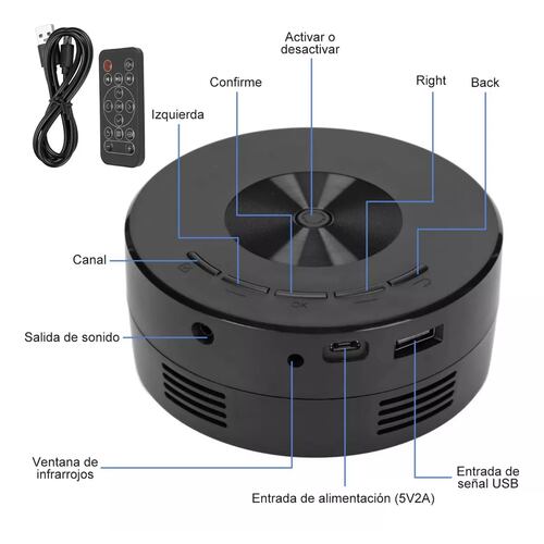 Mini Proyector Portátil Hd 1500 Lúmenes Usb Teléfono