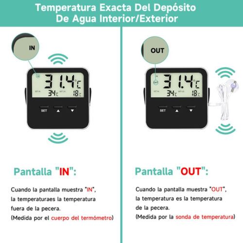 Termómetro Digital Con Sonda Para Reptil Terrario Incubadora Negro