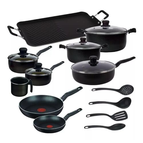 Bateria T-Fal Vital 18 Pzs ThermoSpot Aluminio Antiadherente.