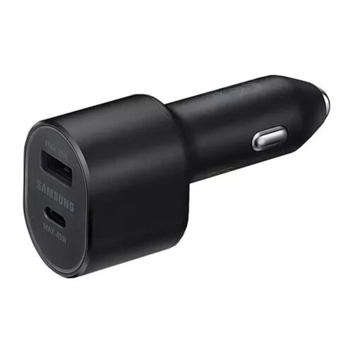 Cargador Samsung usb-c de auto con cable carga super rápida negro