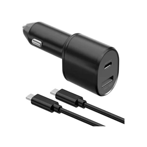 Cargador Samsung usb-c de auto con cable carga super rápida negro