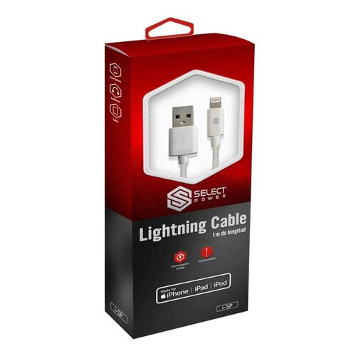 Select Power Cable Cargador Usb a Lightning para íPhone 1m  i-SP