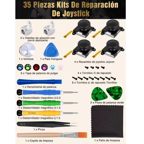 Kit De Reparación Nintendo Con 4 Joycon Joystick Reemplazo