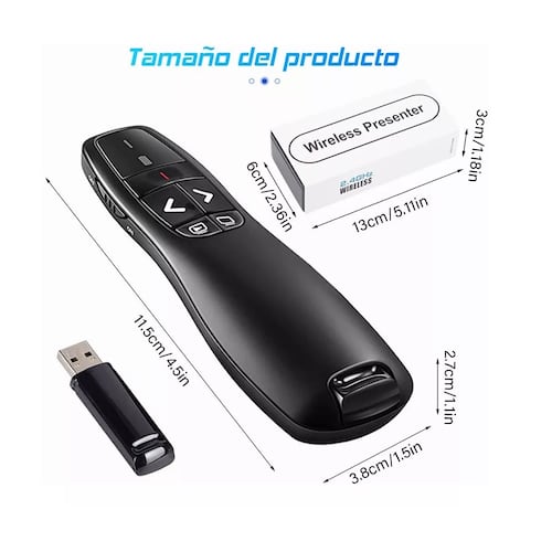 Apuntador Presentador Láser Inalámbrico Remota Con Usb