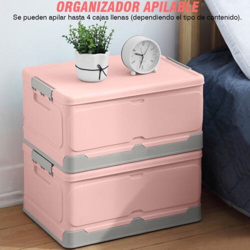 Caja Almacenamiento Plegable Plástico Organizador Con Tapa Azul