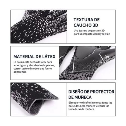 Antideslizante Los Guantes De Portero De Fútbol Respirables Negro 6 (juvenil)