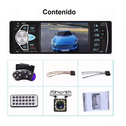 Auto Estéreo 4.1 Pantalla 1 Din Bluetooth Usb Sd Fm + Camara