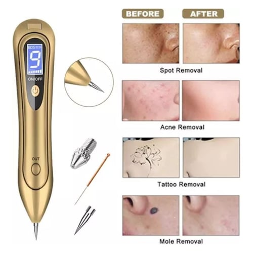 Cauterizador Quita Manchas Pecas Verrugas Tatuajes Con Luces Dorado