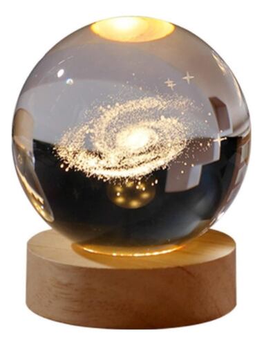 Lampara De Noche Led 3d Galaxia Bola Cristal Luz Nocturna saturno 