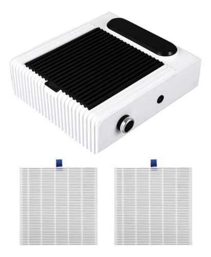 Extractor De Polvo De Uñas Profesional 80w Con 2 Filtro Blanco