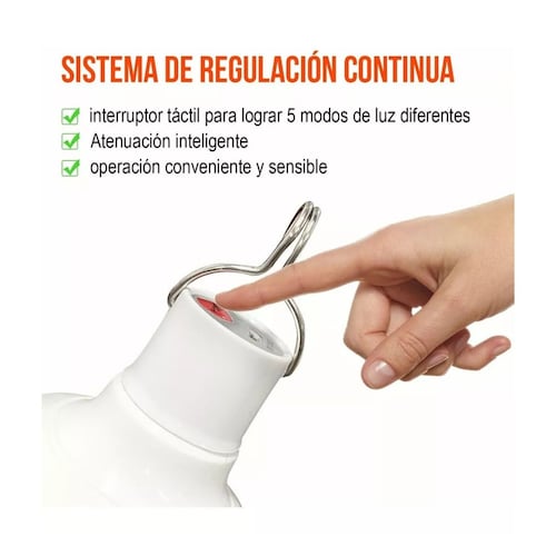 Lámpara Foco Led Portatil Recargable Emergencia Usb Blanco