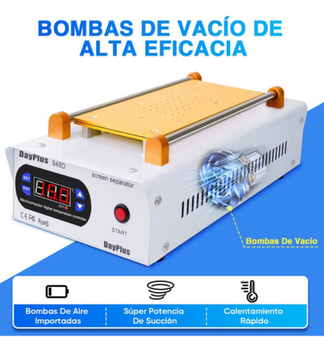 7" Máquina De Separador De Pantalla De Vacío Para Teléfono Móvil