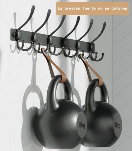 Ganchos Para Percheros Multifunción Montado En Pared 2 Pcs Negro