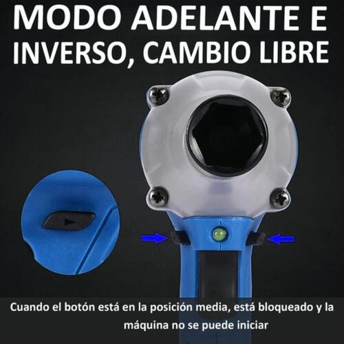 Llave De Impacto Inalámbrico 500n.m 4000mah Kit, Batería + Caja Azul
