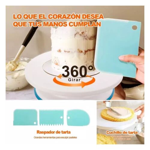 207 Base Giratoria Cortadores Nivelador P/ Decoración Pastel