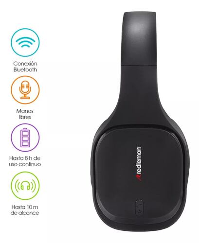 Redlemon Audífonos Bluetooth Inalámbricos Hd De Diadema Color Negro.