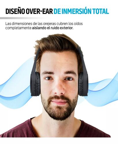 Redlemon Audífonos Bluetooth Inalámbricos Hd De Diadema Color Negro.