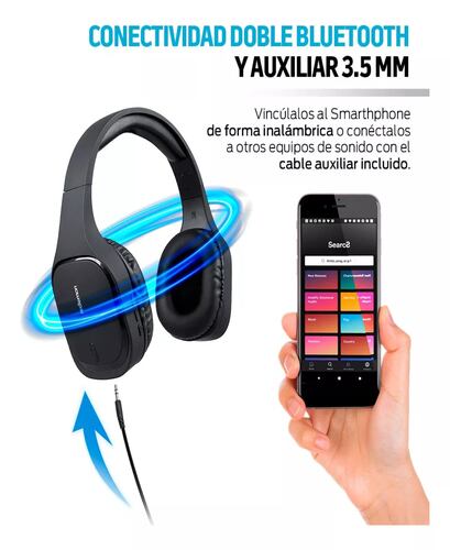 Redlemon Audífonos Bluetooth Inalámbricos Hd De Diadema Color Negro.