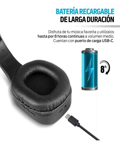 Redlemon Audífonos Bluetooth Inalámbricos Hd De Diadema Color Negro.