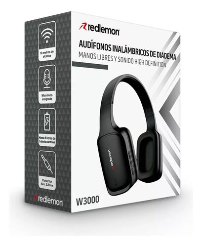 Redlemon Audífonos Bluetooth Inalámbricos Hd De Diadema Color Negro.