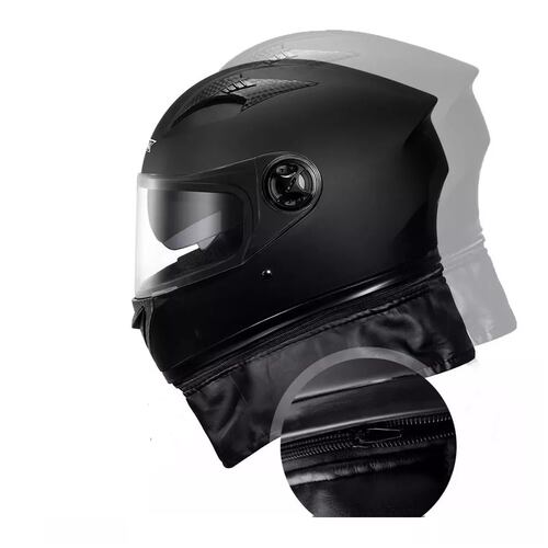 Casco Plegable Antifog Motocicleta Negro Mate+guantes