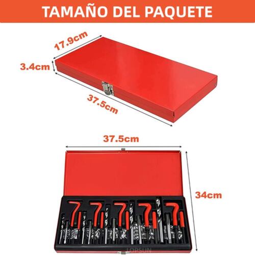 131 Herramientas Reparación D Roscas Insertos Helicoil M5-12 Estuche Rojo 