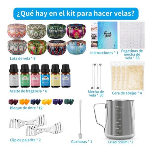 Kit Fabricación Velas Aromáticas De Bricolaje Diy