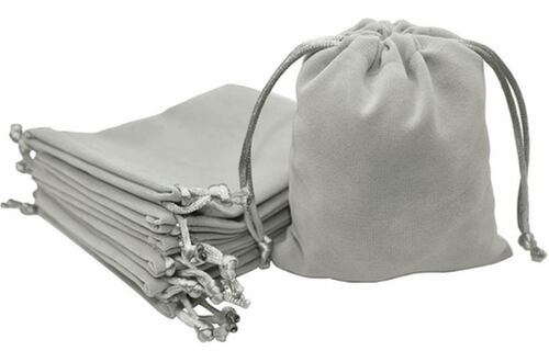 20 Pcs Bolsas De Terciopelo Con Cordón Para Regalo 10x12cm Gris