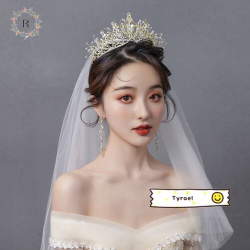 Strass Gargantilla Pendientes Corona Boda Joyas Dorado