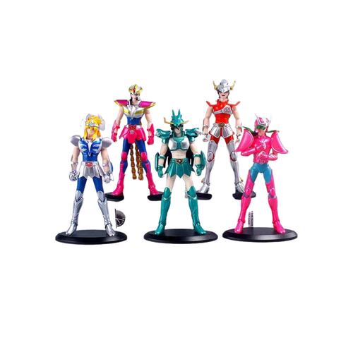 Set 5 Figuras Caballeros del Zodiaco 19 cm, Seiya, Hyoga, Ikki, Shiryu y Shun
