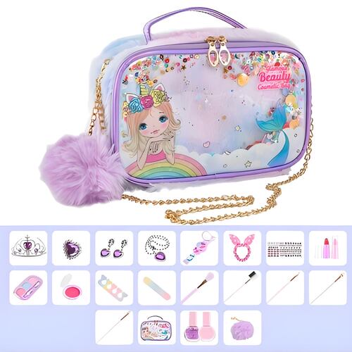 Niñas Juego De Maquillaje Real Lavable Con Bolsa Maquillaje