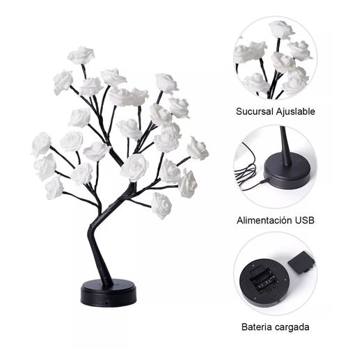 Luces Decorativas De Árbol De Rosa