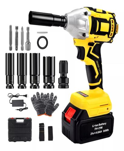 Kit Pistola Impacto Llave Inalámbrica Batería 4.0ah 520n.m