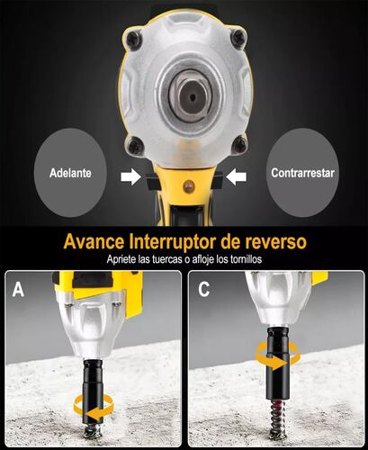 Kit Pistola Impacto Llave Inalámbrica Batería 4.0ah 520n.m