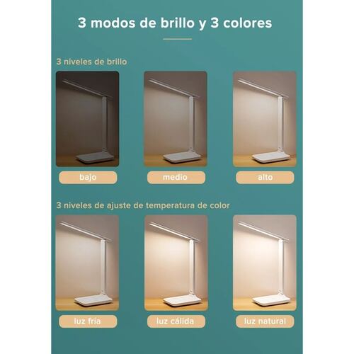 Lampara de lectura recargable Blanca