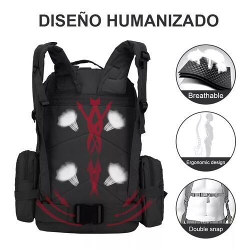 Mochila Táctica 4 en 1 impermeable Negra