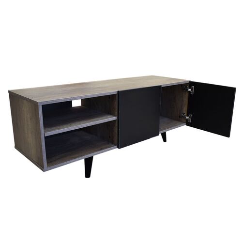  Mueble para TV de 50" Suecia  Minimalista y Moderno  Hogare  Rustik Wood Negro