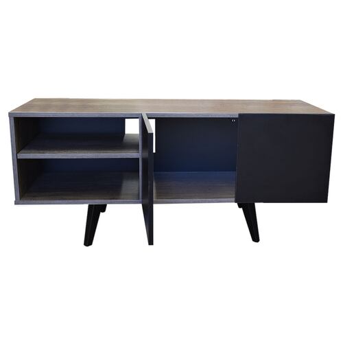  Mueble para TV de 50" Suecia  Minimalista y Moderno  Hogare  Rustik Wood Negro