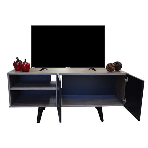  Mueble para TV de 50" Suecia  Minimalista y Moderno  Hogare  Rustik Wood Negro